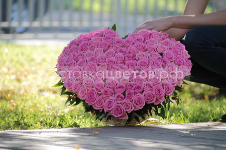 Сердце из 101 розовой розы "Для любимой"